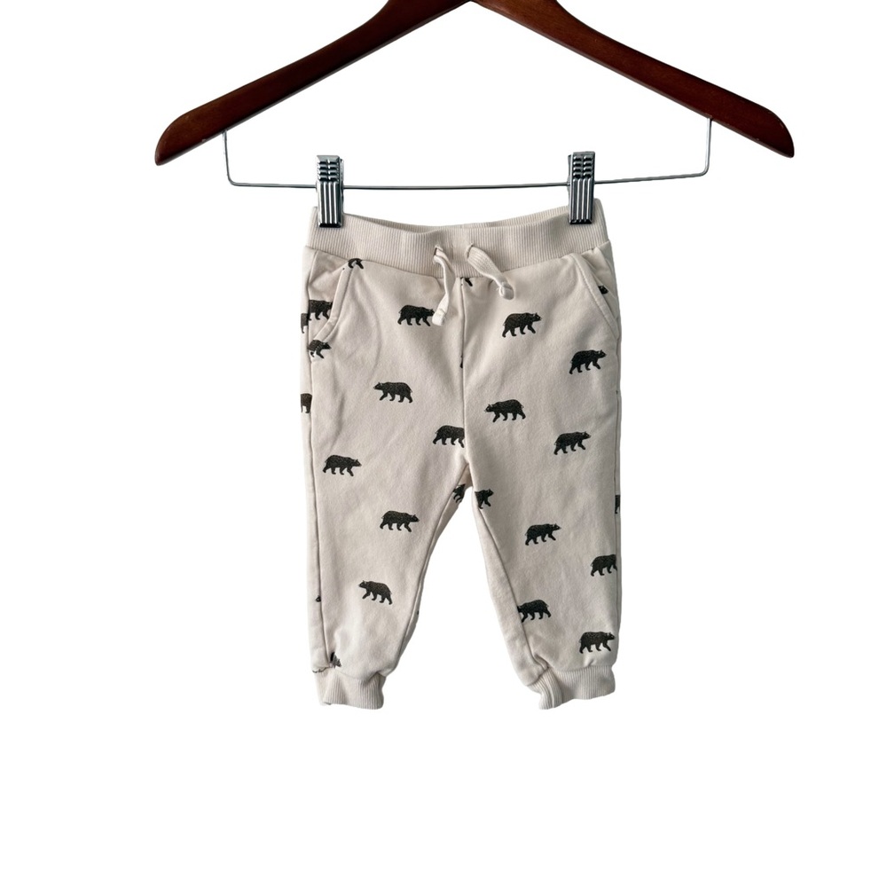 Miles The Label Cream Bear Print Joggers for Kids